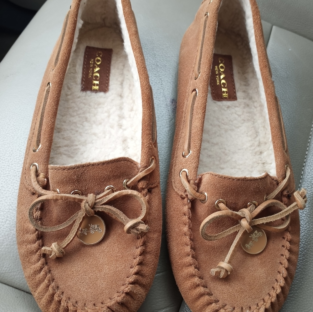 NWOT Coach Suede Moccasins